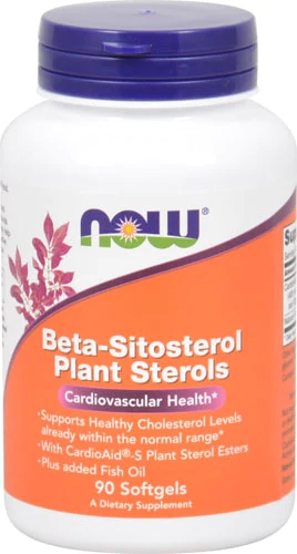 NOW Foods Beta-Sitosterol Plant Sterols 90 Softgels - Saúde Cardiovascular e Bem-Estar