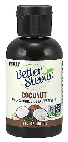 Adoçante Líquido BetterStevia™ Coco NOW Foods - 59ml | Zero Calorias