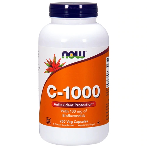 NOW Foods C-1000 Vitamina C 1000mg com Bioflavonoides - 250 Cápsulas Vegetais