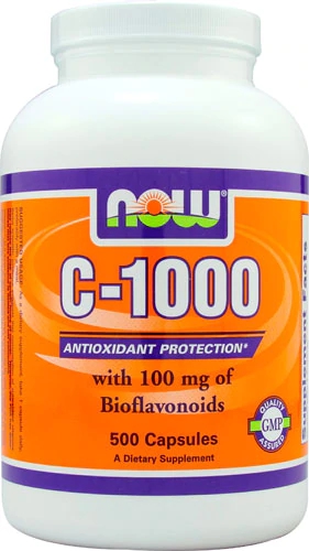 NOW Foods C-1000 Vitamina C 1000mg com Bioflavonoides - 500 Cápsulas Vegetais