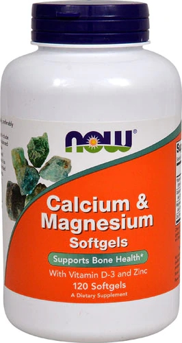 NOW Foods Cálcio e Magnésio com Vitamina D3 - 120 Softgels para Ossos Fortes