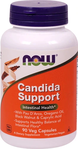 NOW Foods Candida Support 90 Cápsulas Vegetarianas - Equilíbrio e Bem-Estar