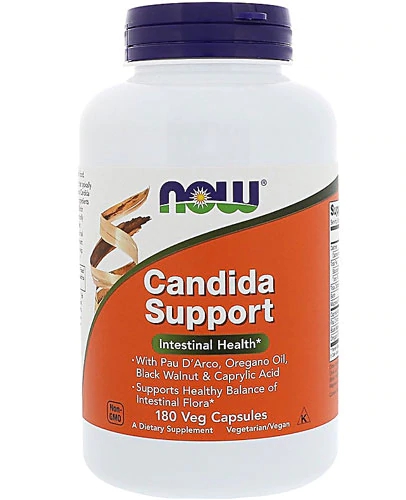 NOW Foods Candida Support 180 Cápsulas Vegetarianas - Equilíbrio e Bem-Estar