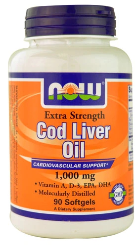 NOW Foods Óleo de Fígado de Bacalhau 1000mg - 90 Cápsulas Softgel