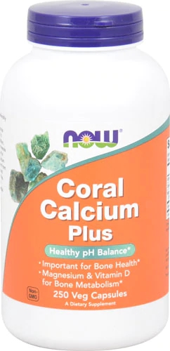 NOW Foods Coral Calcium Plus 250 Cápsulas Veganas - Suporte Ósseo e Mineral Completo