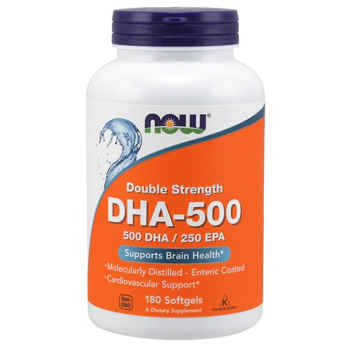 NOW Foods DHA-500: Ômega 3 com 500mg de DHA e 250mg de EPA - 180 Cápsulas Gelatinosas