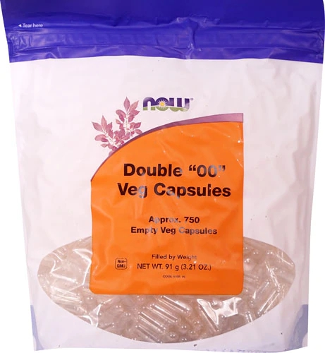NOW Foods Veggie Caps Dupla "00" - 750 Cápsulas Vegetarianas Premium