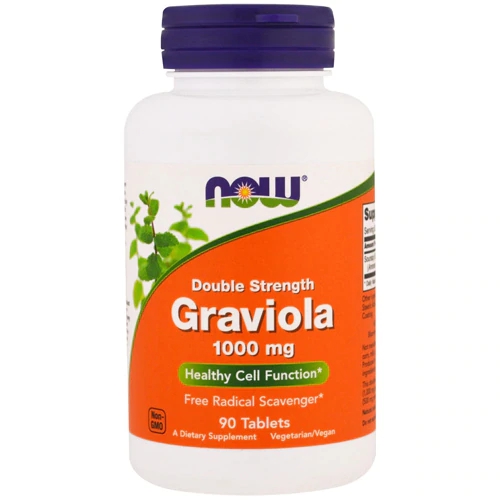 NOW Foods Graviola Double Strength 1000mg - 90 Comprimidos - Suplemento Natural