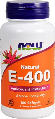Vitamina E NOW Foods E-400 400 UI - 100 Cápsulas Gelatinosas - Saúde Antioxidante