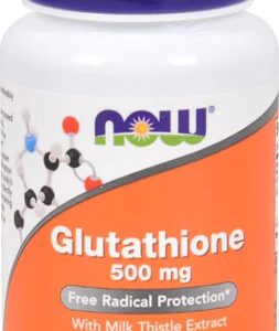 NOW Foods Glutathione Reduzido 500mg com Milk Thistle e Alpha-Lipoic Acid - 30 Cápsulas Veganas