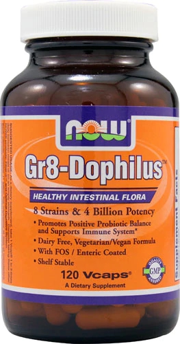 NOW Foods Gr8-Dophilus Probiótico 120 Cápsulas Veganas - Saúde Intestinal