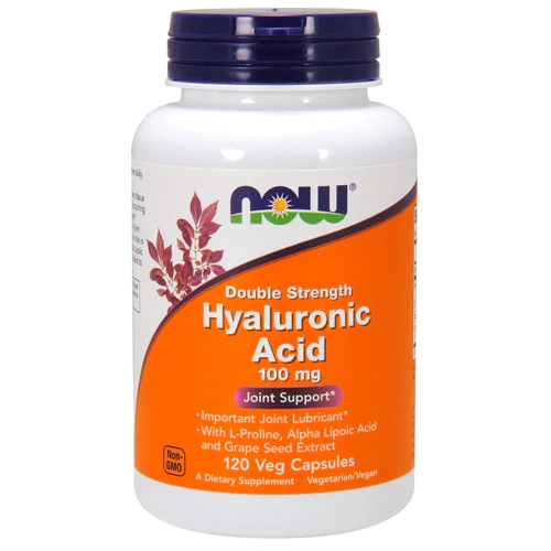 NOW Foods Ácido Hialurônico 100mg - 120 Cápsulas Veganas