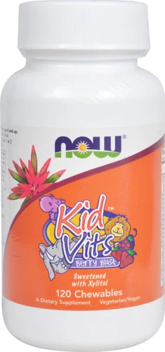 NOW Foods Kid Vits Berry Blast - Multivitamínico Mastigável Infantil 120 Unidades