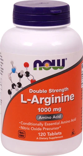 NOW Foods L-Arginina Double Strength 1000mg - 120 Comprimidos: Energia e Bem-Estar