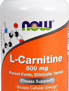 NOW Foods L-Carnitina 500mg - 60 Cápsulas Vegetais - Suporte ao Metabolismo Energético