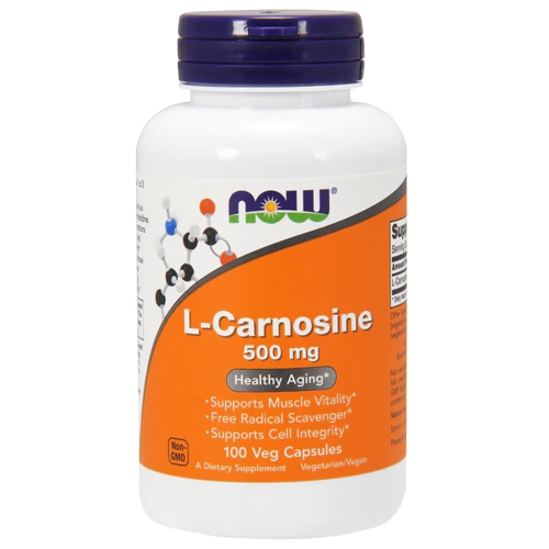 NOW Foods L-Carnosina 500mg - 100 Cápsulas Vegetais - Suplemento de Alta Pureza