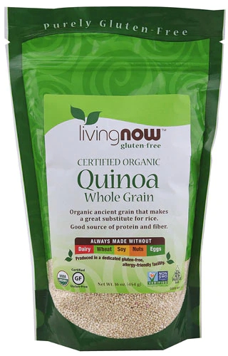 Quinoa Orgânica Integral NOW Foods Livingnow™ - 454g - Grãos Nobres e Nutritivos