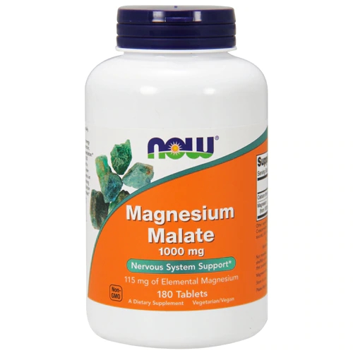 NOW Foods Magnésio Malato 1000mg - 180 Comprimidos - Suporte Muscular e Energia