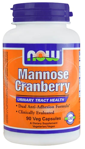 NOW Foods Mannose Cranberry 90 Cápsulas Veganas - Saúde Urinária e Bem-Estar