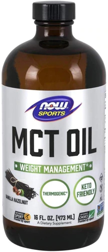 NOW Foods Óleo MCT Baunilha Avelã - 473ml (16 fl oz) - Energia e Foco