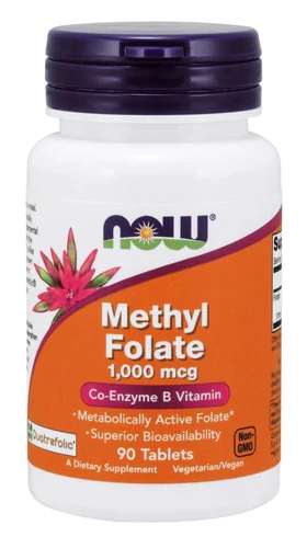 NOW Foods Metil Folato 1000mcg - 90 Comprimidos - Alta Absorção
