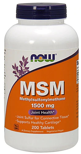 NOW Foods MSM Metilsulfonilmetano - 1500mg - 200 Comprimidos