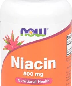 NOW Foods Niacina Vitamina B3 500mg - 100 Cápsulas - Suplemento Essencial