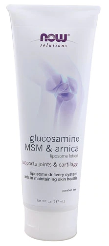 NOW Foods Solução Glucosamina MSM Arnica Loção Lipossomal 237ml - Alívio e Bem-Estar para a Pele