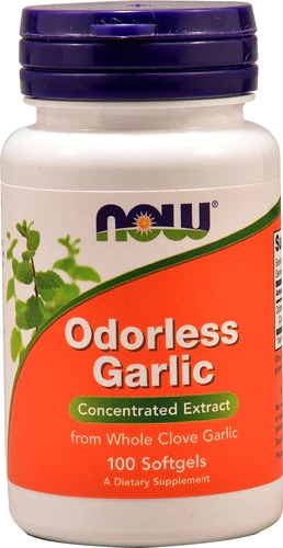 NOW Foods Alho Odorless - 100 Cápsulas Gelatinosas | Saúde Cardiovascular