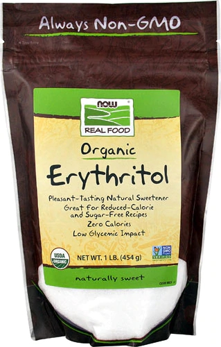 Adoçante Natural NOW Foods Orgânico Eritritol 454g - Zero Calorias