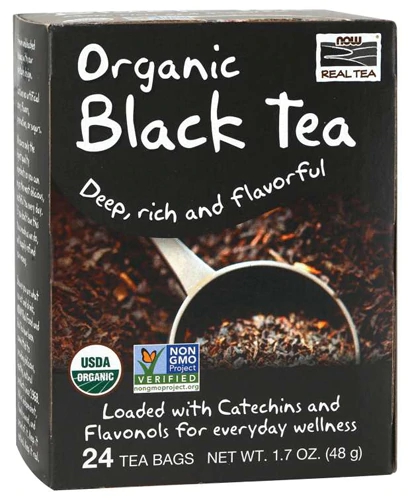 NOW Foods Chá Preto Orgânico Real Tea - 24 Sachês (Aprox. 48g)