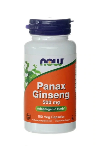 NOW Foods Panax Ginseng - 500mg - 100 Cápsulas Vegetais - Energia e Vitalidade