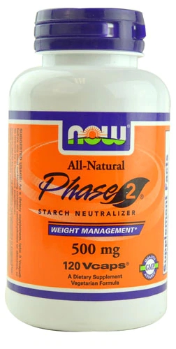 NOW Foods Phase-2® Neutralizador de Amido 500 mg - 120 Cápsulas Vegetarianas