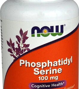 NOW Foods Fosfatidilserina 100mg - 120 Cápsulas Vegetais para Memória e Cognição