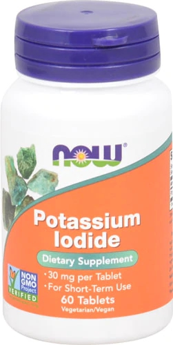 NOW Foods Iodeto de Potássio 30 mg - 60 Comprimidos - Suporte à Tireoide