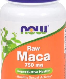 NOW Foods Maca Peruana Crua Orgânica 750mg - 30 Cápsulas Vegetais