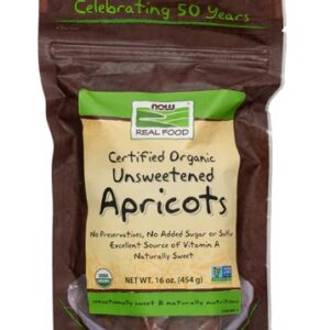 Damasco Seco Orgânico NOW Foods Real Food Sem Açúcar Adicionado - 454g