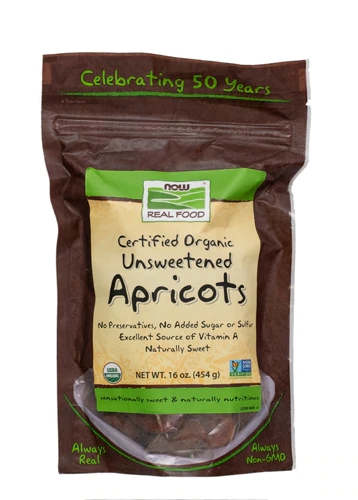 Damasco Seco Orgânico NOW Foods Real Food Sem Açúcar Adicionado - 454g