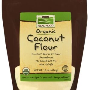 Farinha de Coco Orgânica NOW Foods Real Food - 454g - Sem Glúten e Low Carb