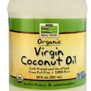 Óleo de Coco Virgem Orgânico NOW Foods Real Food - 355ml Puro para Sua Saúde