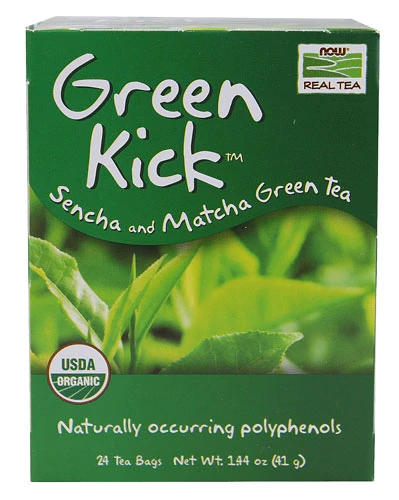 NOW Foods Chá Verde Orgânico Green Kick™ - 24 Sachês (85g)