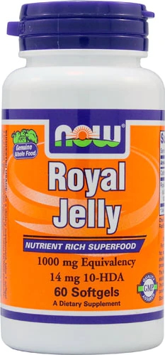 NOW Foods Geleia Real 1000mg - 60 Cápsulas Softgels - Energia e Vitalidade