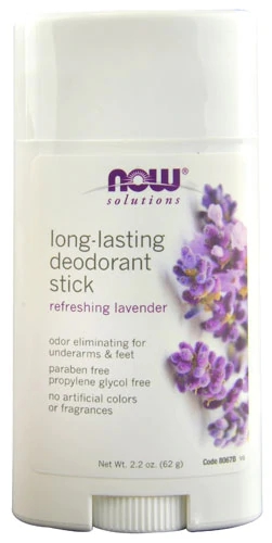 Desodorante NOW Foods Solutions Lavanda Refrescante de Longa Duração 62g