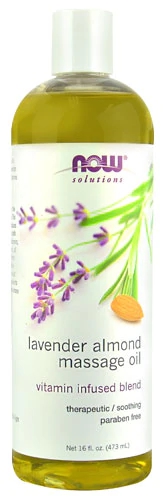 Óleo de Massagem NOW Foods Lavender Almond 473ml - Relaxamento e Nutrição da Pele