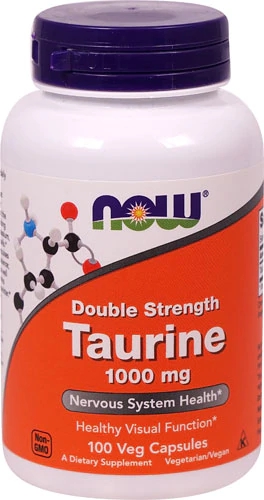 NOW Foods Taurina 1000mg - 100 Cápsulas: Suporte Essencial para Saúde e Bem-Estar