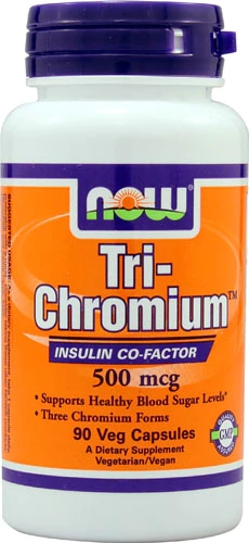 NOW Foods Tri-Chromium 500mcg - 90 Cápsulas Vegetarianas