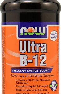 NOW Foods Ultra B-12 5000 mcg - Suplemento Líquido com Complexo B Completo - 473ml