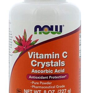 NOW Foods Cristais de Vitamina C (Ácido Ascórbico) 227g - Potencialize Sua Imunidade