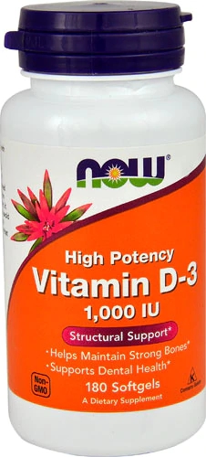 NOW Foods Vitamin D-3 -- 1000 IU - 180 Softgels
