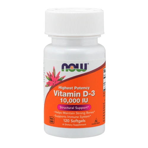 NOW Foods Vitamina D-3 10000 UI - 120 Cápsulas Gelatinosas